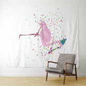 Flamingo Partying - Tiere mit Party Wandteppich (Beispiel (Horizontal))
