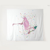 Flamingo Partying - Tiere mit Party Wandteppich (Vorderseite (Horizontal))