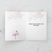 Flamingo Partying - Tiere Urlaub neue Jahre Karte (Innenseite)