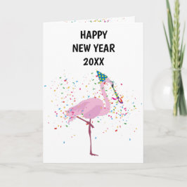 Flamingo Partying - Tiere Urlaub neue Jahre Karte