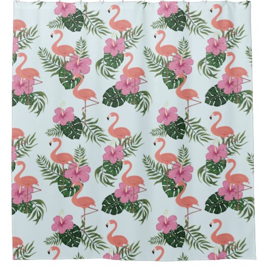 Flamingo Pattern Duschvorhang (Vorderseite)