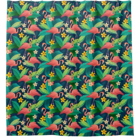 Flamingo Pattern Duschvorhang (Vorderseite)