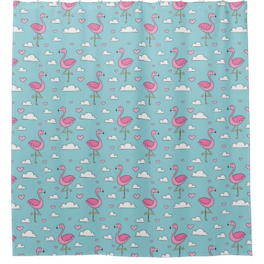 Flamingo Pattern Duschvorhang (Vorderseite)