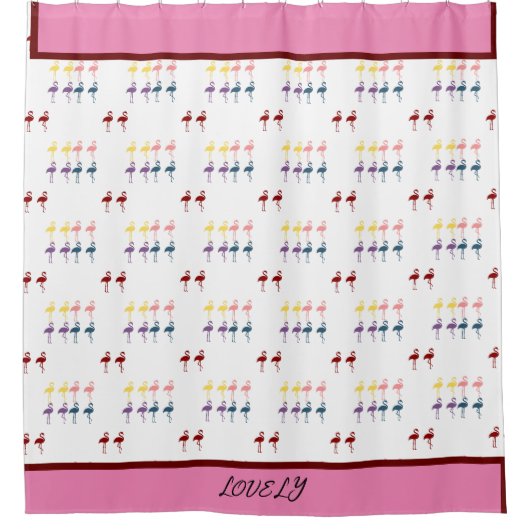 Flamingo Pattern farbenfroh Duschvorhang (Vorderseite)