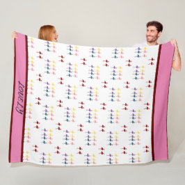 Flamingo Pattern farbenfroh Fleecedecke