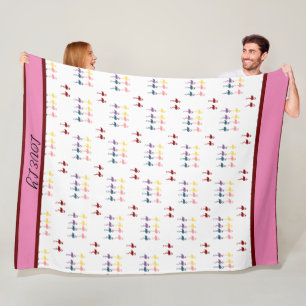 Flamingo Pattern farbenfroh Fleecedecke