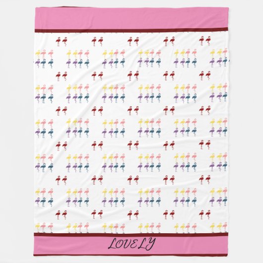 Flamingo Pattern farbenfroh Fleecedecke (Vorderseite)