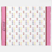 Flamingo Pattern farbenfroh Fleecedecke (Vorderseite (Horizontal))