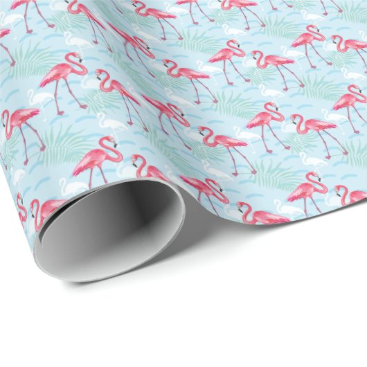 Flamingo Pattern Geschenkpapier (Rolleneckpunkt)