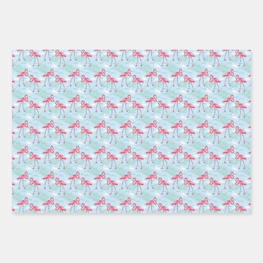 Flamingo Pattern Geschenkpapier Set (Vorderseite)