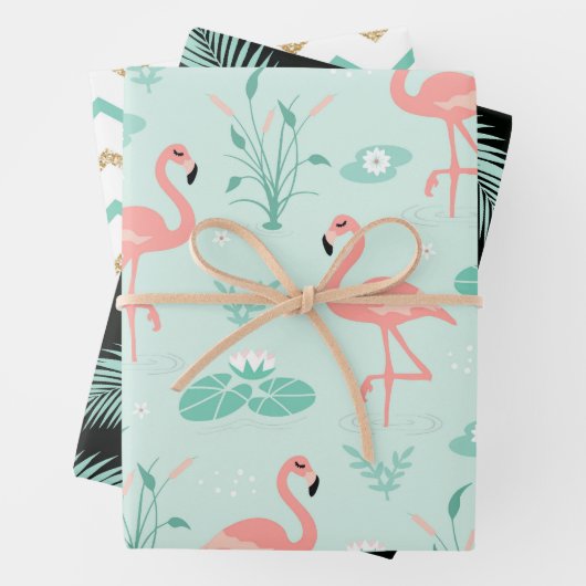 Flamingo Pattern Geschenkpapier Set (Beispiel)