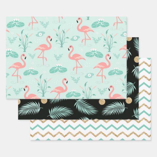 Flamingo Pattern Geschenkpapier Set (Set)