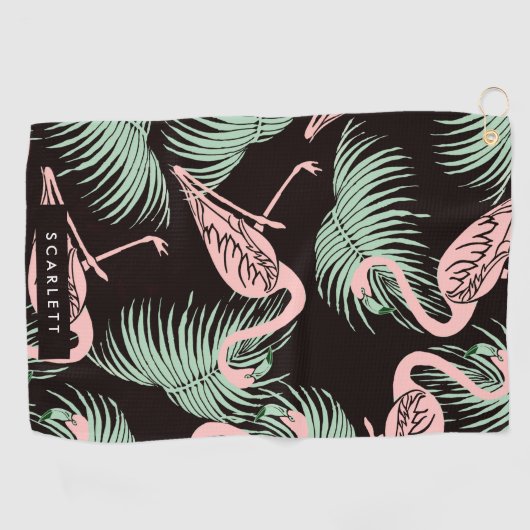 Flamingo Pattern Golfhandtuch (Horizontal)