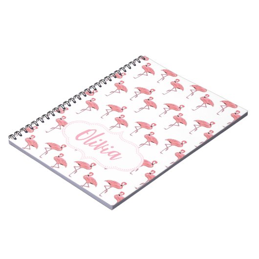 Flamingo Pattern Individuelle Name Notizblock (Linke Seite)