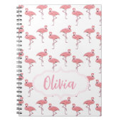 Flamingo Pattern Individuelle Name Notizblock (Vorderseite)
