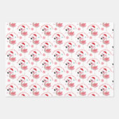 Flamingo Pattern Kindername Liebe Weihnachten Geschenkpapier Set (Vorderseite 3)
