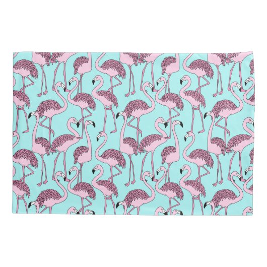 Flamingo Pattern Kissenbezug (Rückseite-Links)