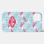 Flamingo Pattern | Monogramm Case-Mate iPhone Hülle (Rückseite (Horizontal))