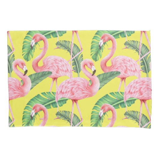 Flamingo Pattern Pillow Case Kissenbezug (Vorderseite-Links)