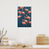 Flamingo Pattern Poster (Küche)