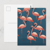 Flamingo Pattern Postkarte (Vorne/Hinten)