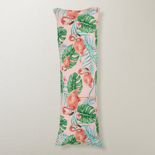 Flamingo Pattern Seitenschläferkissen (Vorderseite Vertikal)