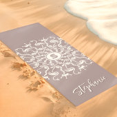 Flamingo Pearl Mandala Monogram Lavender Beachy Yogamatte