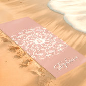 Flamingo Pearl Mandala Monogram Pink Beachy Yogamatte