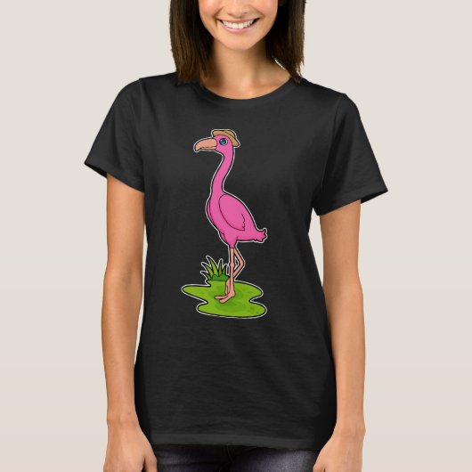 Flamingo Pensioner Hat T-Shirt (Vorderseite)