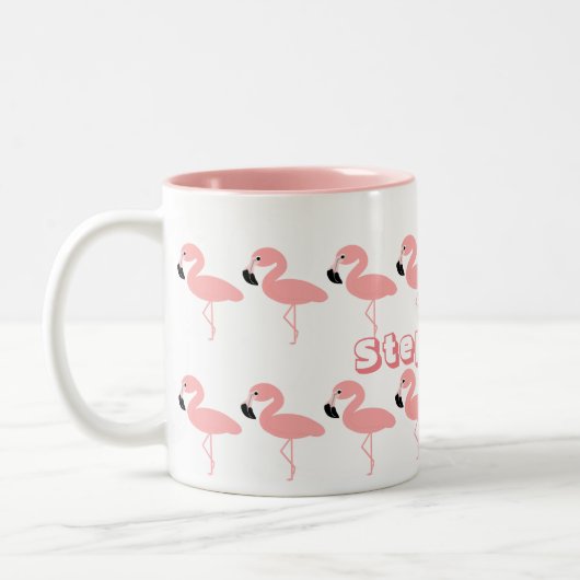 Flamingo Personalisiert Zweifarbige Tasse (Links)