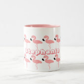 Flamingo Personalisiert Zweifarbige Tasse (Mittel)