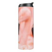 Flamingo (Phoenicopterus chilensis), mit Thermosbecher (Nach links gedreht)