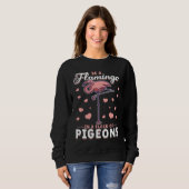 Flamingo & Pigeon Dove Columbidae Birds Sweatshirt (Vorne ganz)