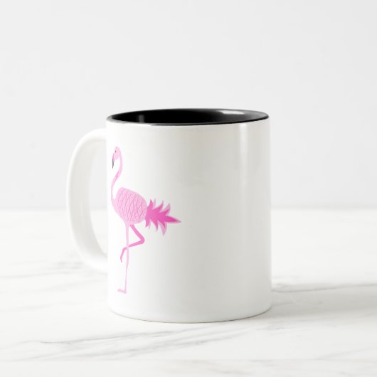 Flamingo Pineaple Zweifarbige Tasse (Vorderseite Links)