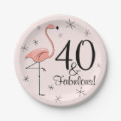 Flamingo Pink 40 und Fabelpapier Pappteller (Vorderseite)