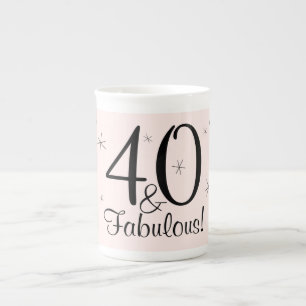 Flamingo Pink 40 und Fabulous! Bone-China-Tasse Porzellantasse