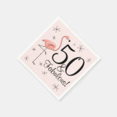 Flamingo Pink '50 und fabelhaft!' Papierservietten (Ecke)