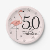 Flamingo Pink 50 und Fabelpapier Pappteller (Vorderseite)
