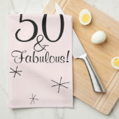 Flamingo Pink 50 und Fabulous! Küchenhandtuch Geschirrtuch (Viertel Falte)