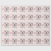 Flamingo Pink '50 und Fabulous!' Packpapier (Flach)