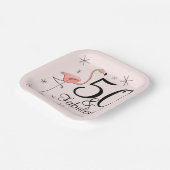 Flamingo Pink 50 und Fabulous quadratische Papierp Pappteller (Gewinkelt)