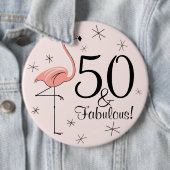 Flamingo Pink '50 und Fabulous!' Taste! Button (Beispiel)