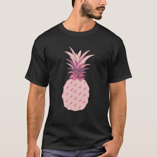 Flamingo Pink Ananas T-Shirt (Vorderseite)