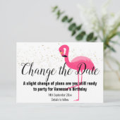 FLAMINGO PINK ÄNDERN DAS DATUM DER weißen RSVP-Kar RSVP Karte (Stehend Vorderseite)