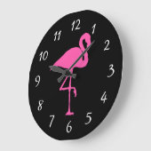 FLAMINGO PINK ART Wall Clock Große Wanduhr (Winkel)