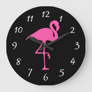 FLAMINGO PINK ART Wall Clock Große Wanduhr