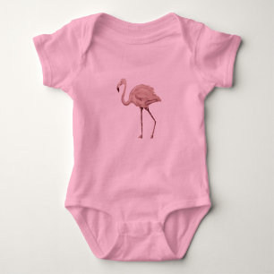 Flamingo Pink Baby Bodysuit Tutu Baby Strampler