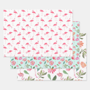Flamingo Pink Bird Nature Tropical Bird Geschenkpapier Set
