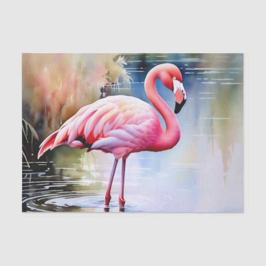Flamingo Pink Bird Seidenpapier (Vorderseite)