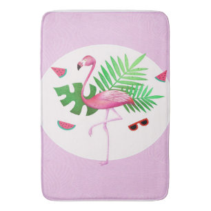 Flamingo Pink Bird Watermelon Flamingo Lovers Badematte